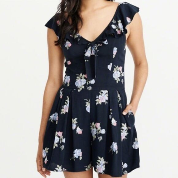 Abercrombie & Fitch Dresses & Skirts - Abercrombie & Fitch Navy Floral Romper
